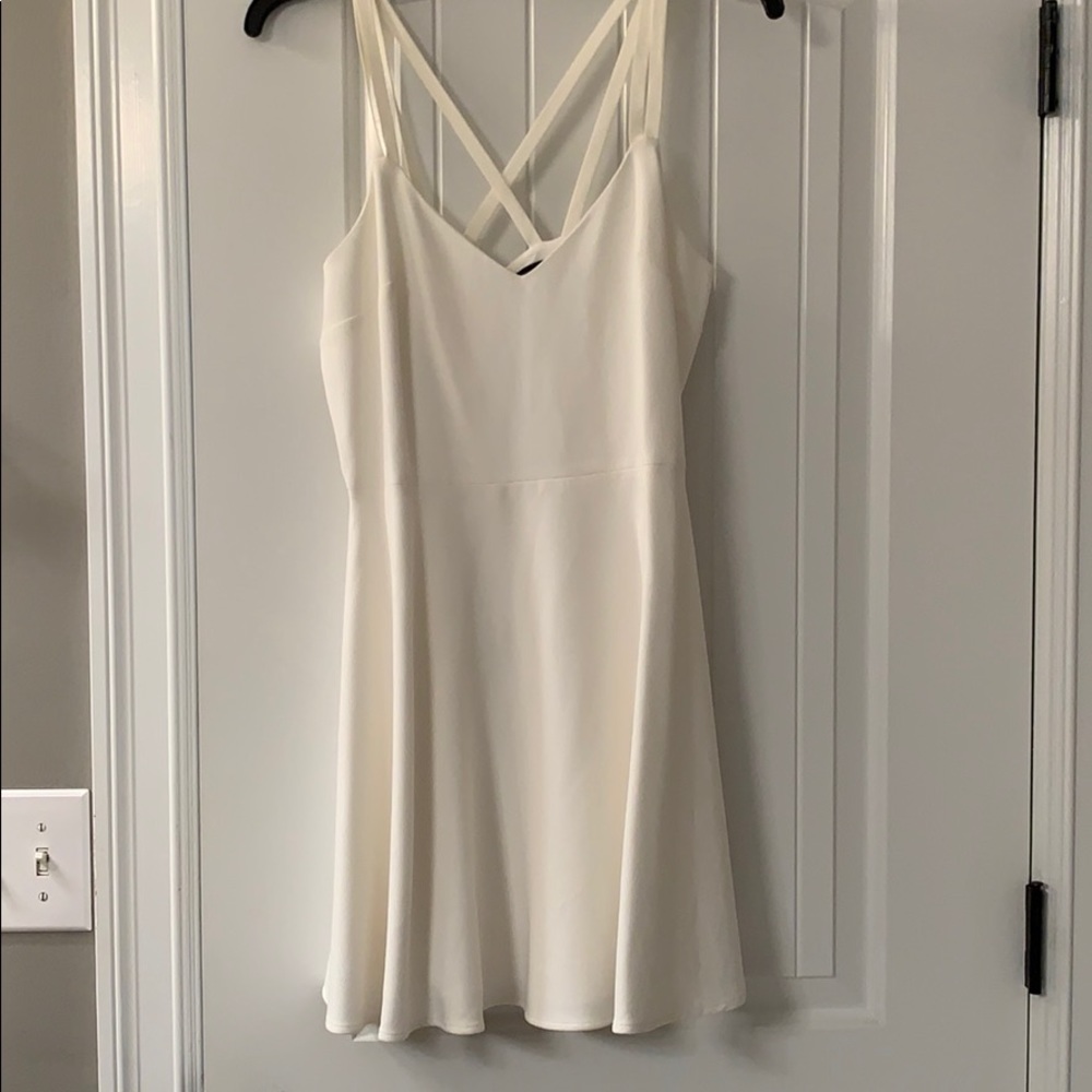 French connection white mini strapping dress size8